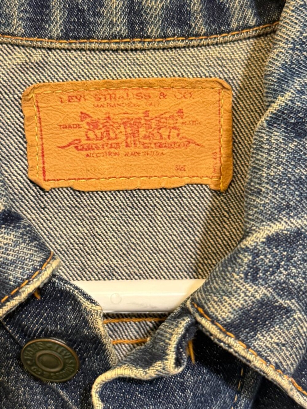VINTAGE 60s LEVIS BIG E TYPE 3 DENIM JACKET MADE IN USA WOMENS MENS S 36"x24" - Picture 7 of 16